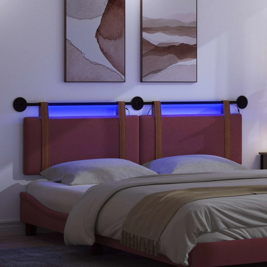 Testiera sospesa Con luce LED Rosso Vino PU Antico 3424017