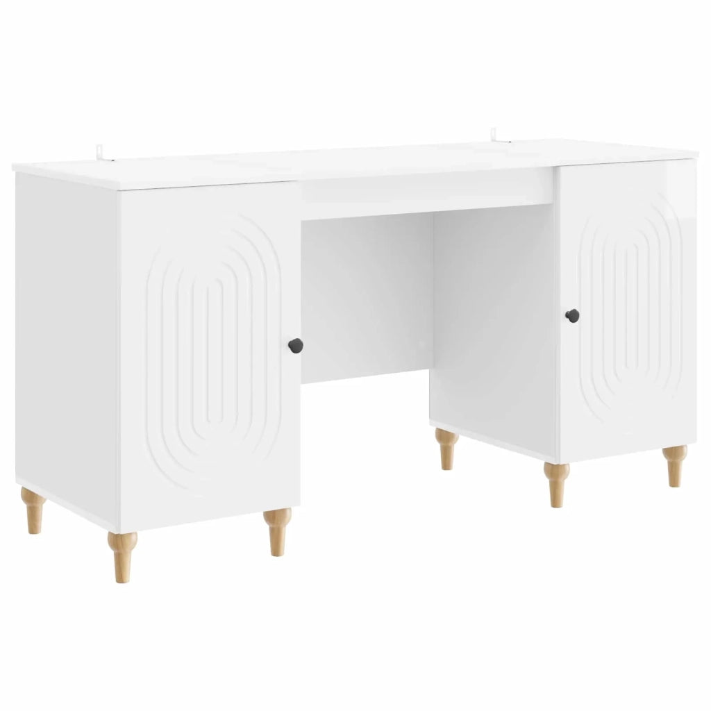 Scrivania Bianco Lucido 142,5 x 50 x 75 cm Legno ingegnerizzato 3414580