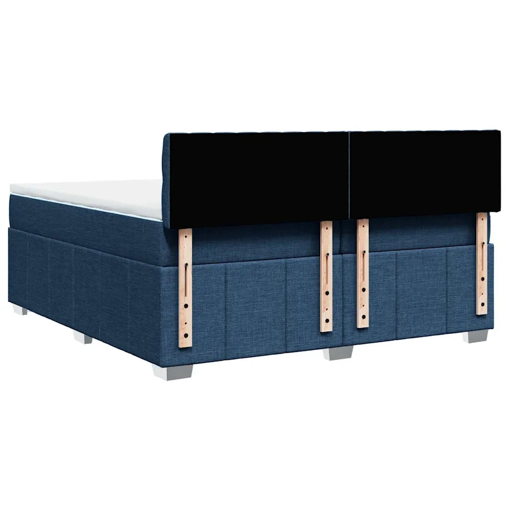 Giroletto a Molle con Materasso Blu 200x200 cm in Tessuto 3287188