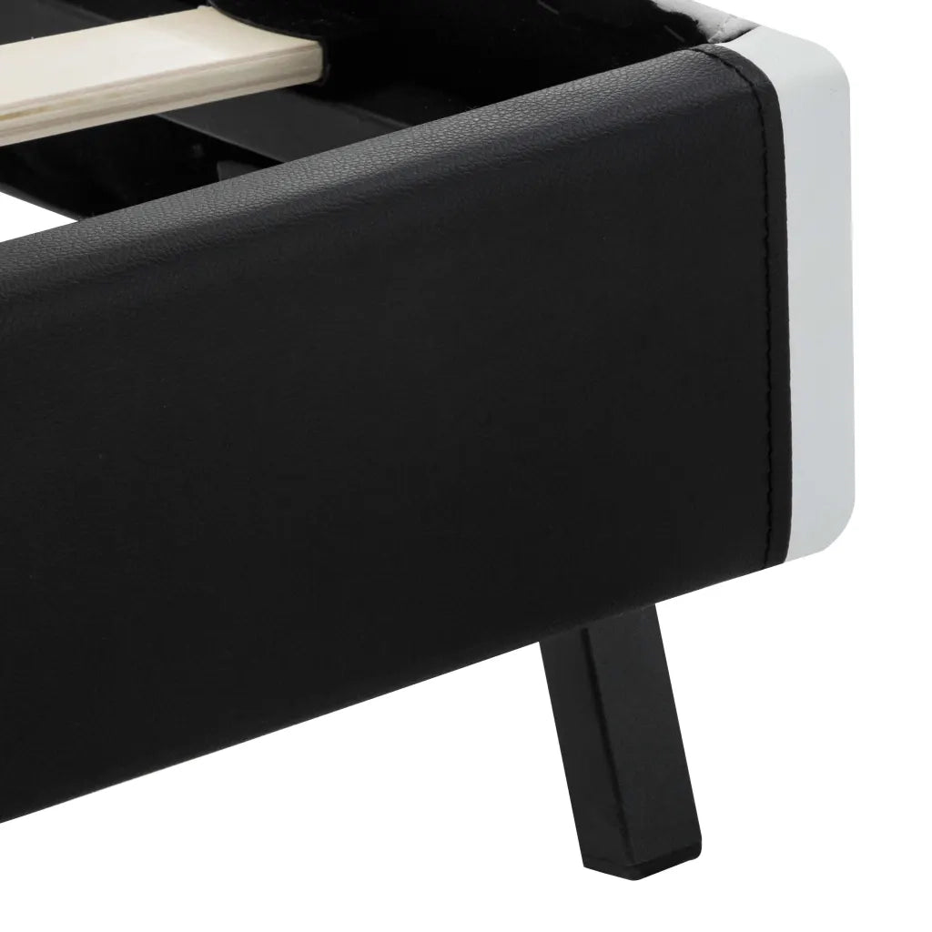 Giroletto con LED-Struttura Letto Nero in Similpelle 120x200 cm 594111