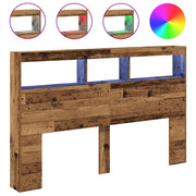 Testiera | Testata con Contenitore a LED Legno Antico 160x17x102 cm
