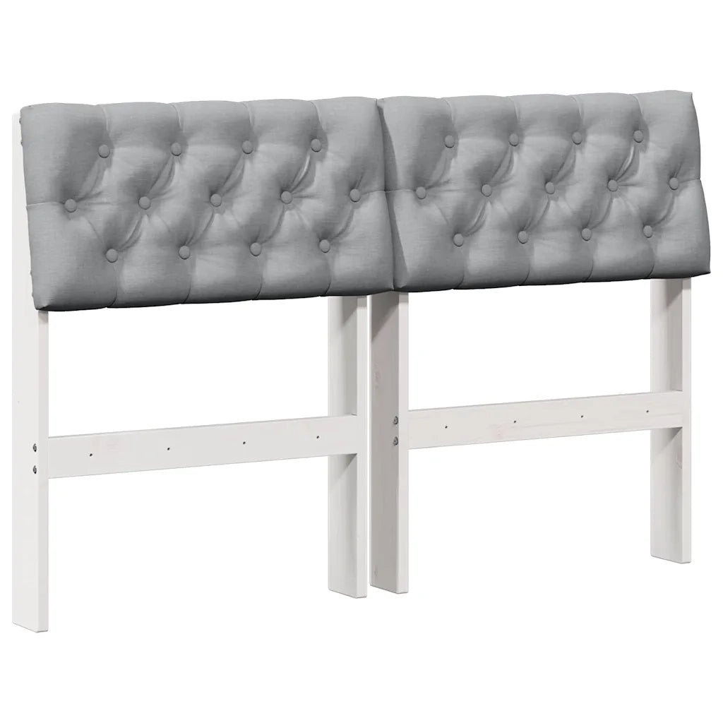 Testiera | Testata imbottita Grigio chiaro 120 cm Pino massello