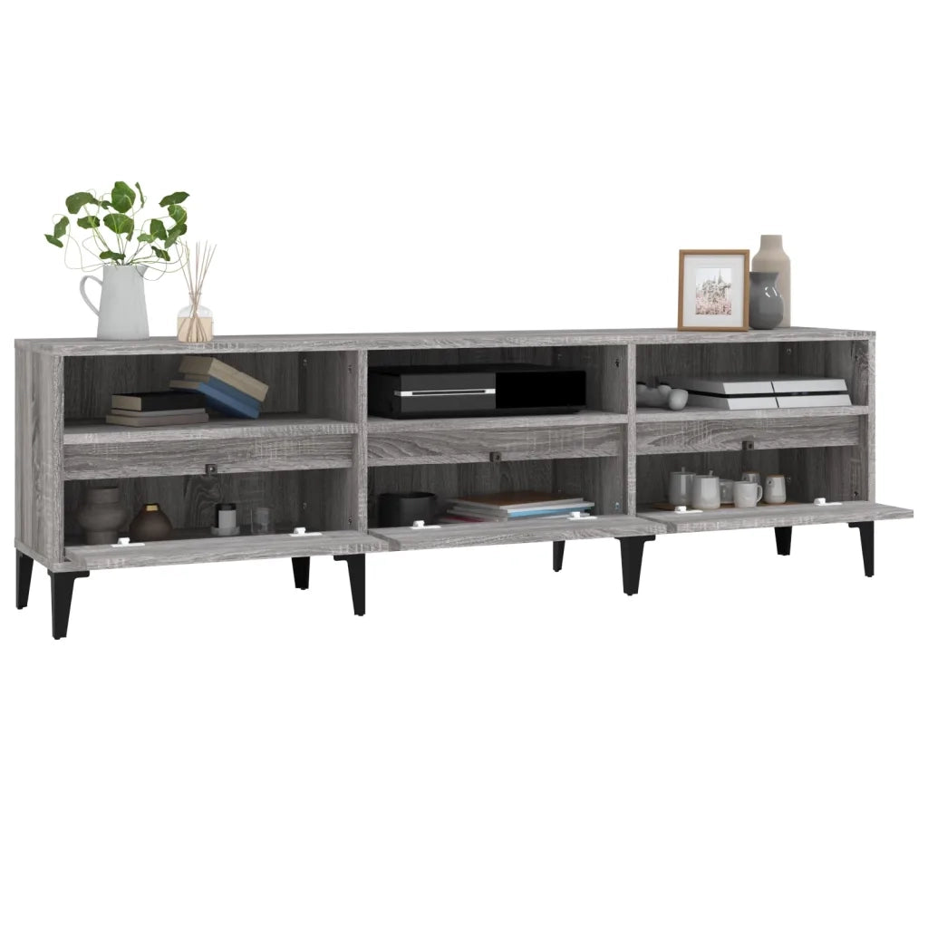 Mobile Porta TV Grigio Sonoma 150x30x44,5 cm Legno Multistrato 831923