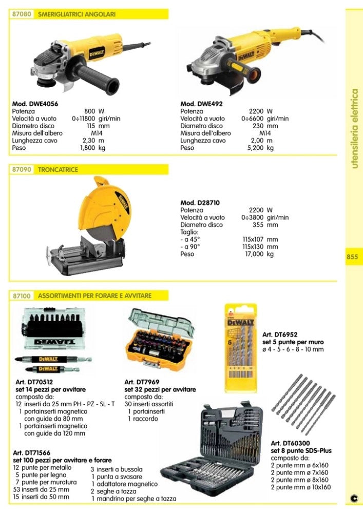 1pz dewalt kit punte ed inserti pz.109 mod.dt0109 cod:ferx.42949