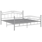 Letto matrimoniale | Letto per adulti | Giroletto Grigio in Metallo 140x200 cm