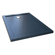 Piatto Doccia Slim 75x160x4 cm Rettangolare Acrilico Bordato Antracite Effetto Pietra mod. Flower