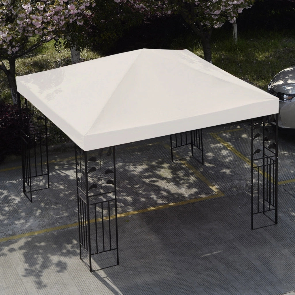 Telo Tetto ricambio per gazebo da sole 3x3m, Tessuto copertura superiore per gazebo Beige-Gazebo