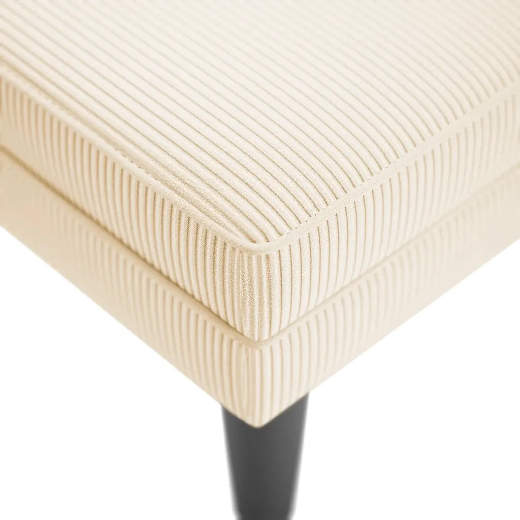 Sdraio con Cuscino Destro in Velluto a Coste Crema 4009817