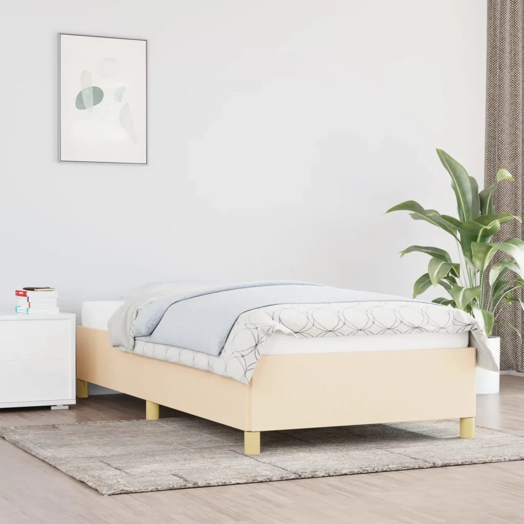 Giroletto senza Materasso-Struttura Letto Crema 90x190 cm in Tessuto 201791