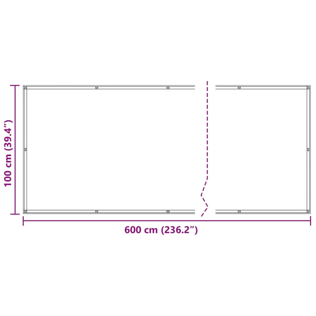 Schermo da balcone Arancione 100 x 600 cm Tessuto Oxford 42030833
