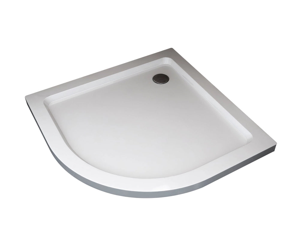 Piatto Doccia Ribassato Semicircolare In Abs H 5cm Con Piletta Inclusa 80x80