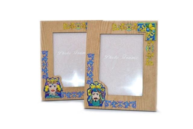 Cornice Portafoto da Appoggio in Legno Decoro Testa di Moro 10 x 15 cm