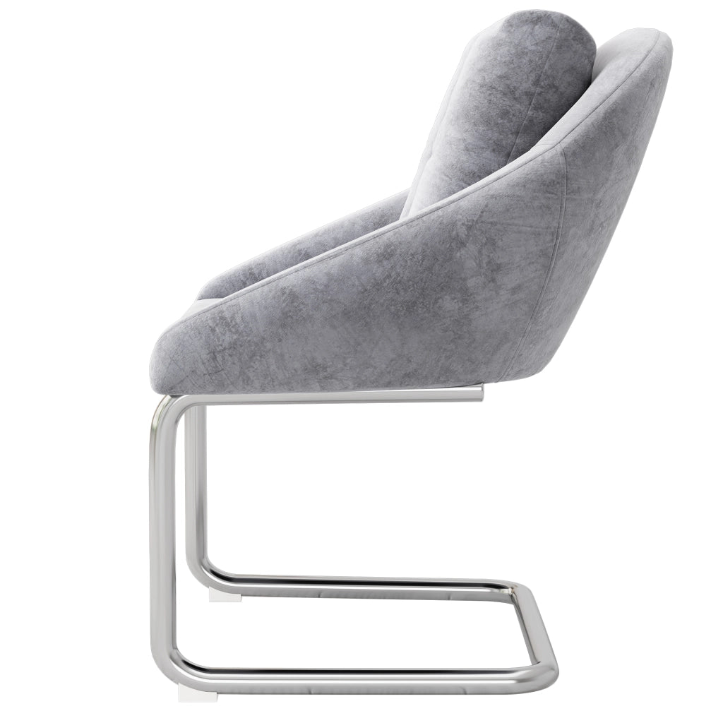 Sedia Girevole in Velluto con Cuscino ¨C MINIMAL ¨C Grigio