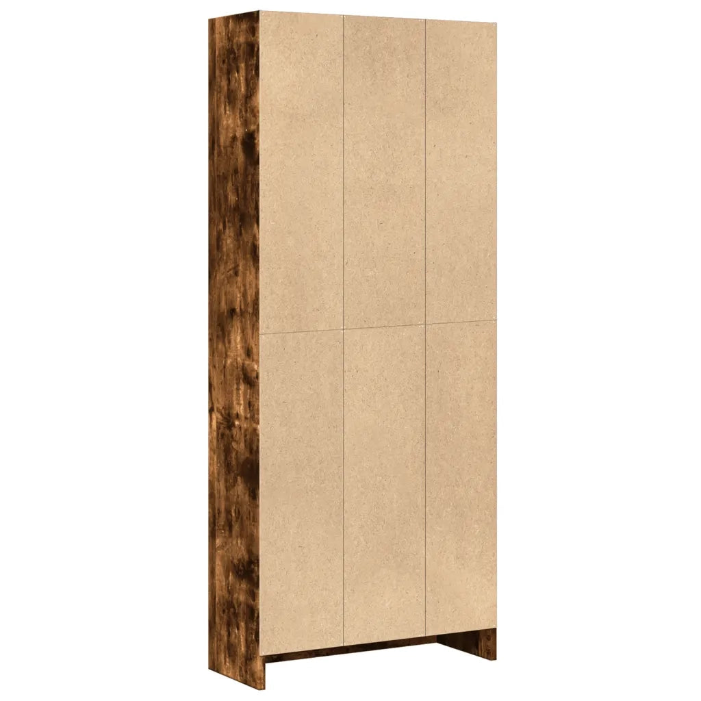 Libreria-Scaffale per Libri-Mobile di Stoccaggio Rovere Fumo 60x24x143 cm in Legno Multistrato