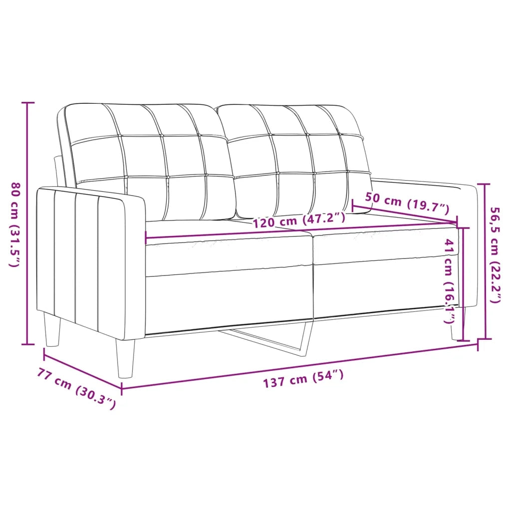 Divano a 2 Posti-Sofa 2 Posti Grigio Chiaro 120 cm in Velluto 403573