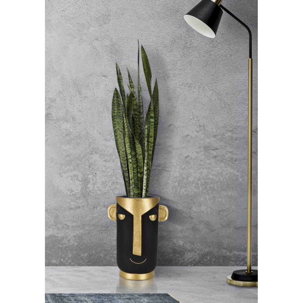 Vaso Decorativo Viso 22, Nero, Poliresina, 30x23,5x40 cm