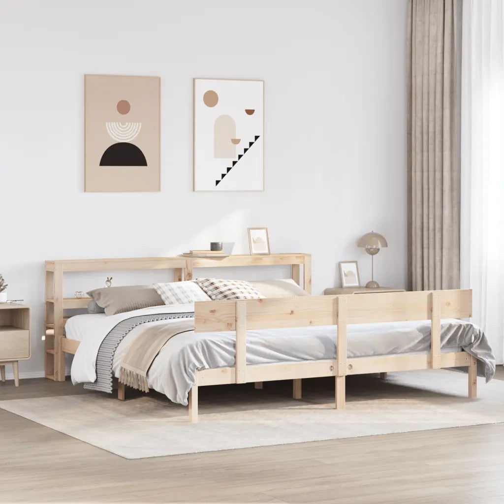 Letto matrimoniale | Letto per adulti | Letto senza Materasso 200x200 cm in Legno Massello di Pino