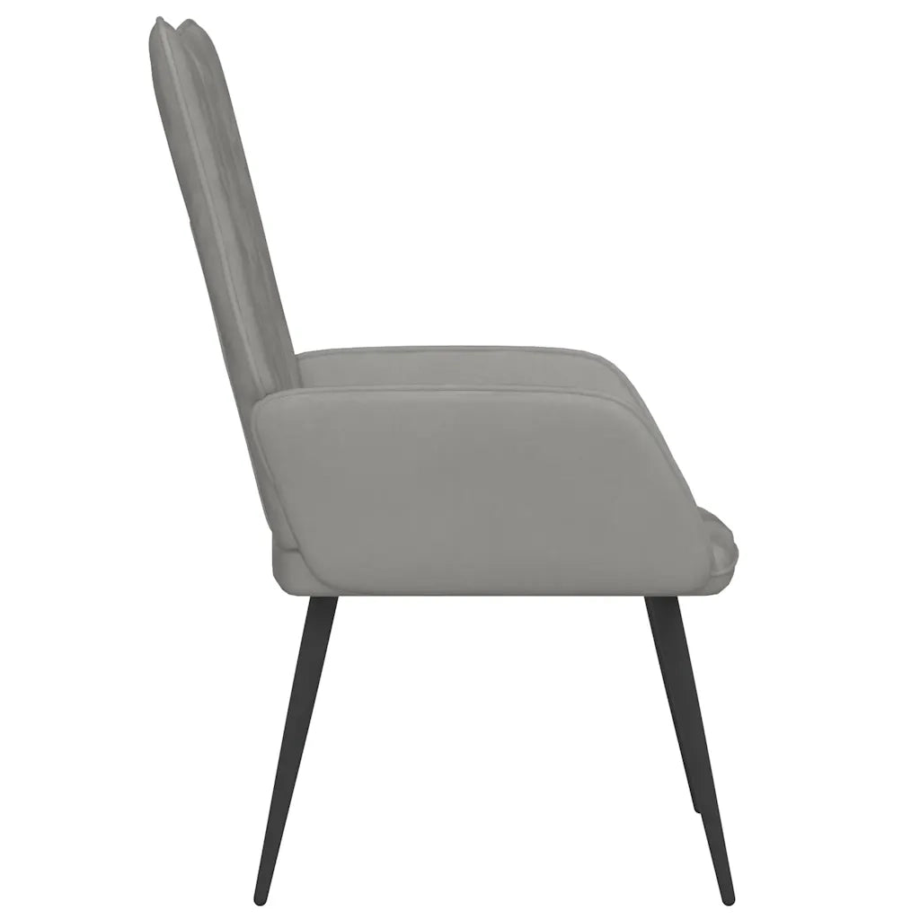 Sedia Relax Grigio Chiaro in Velluto 327677