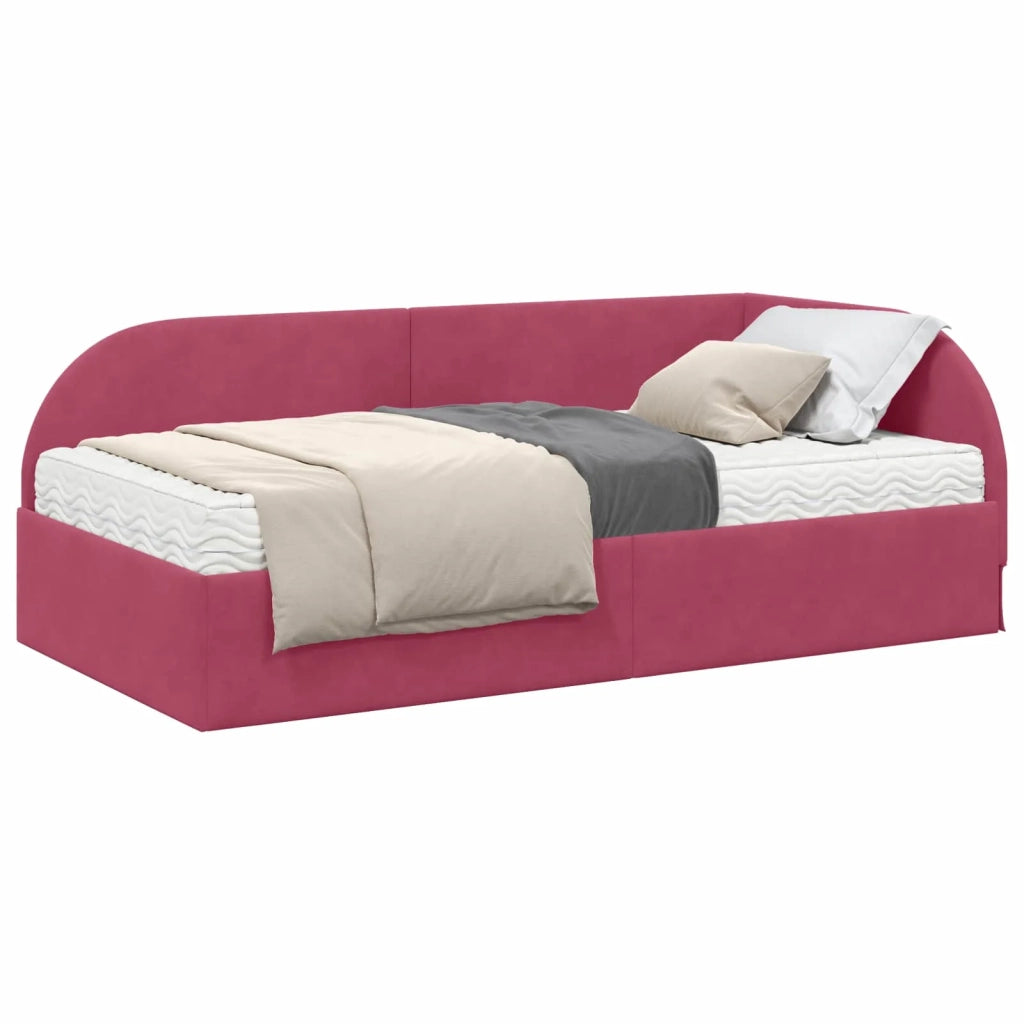 Struttura Letto Angolare con Materasso 2 pcs Verde Velluto 3394178