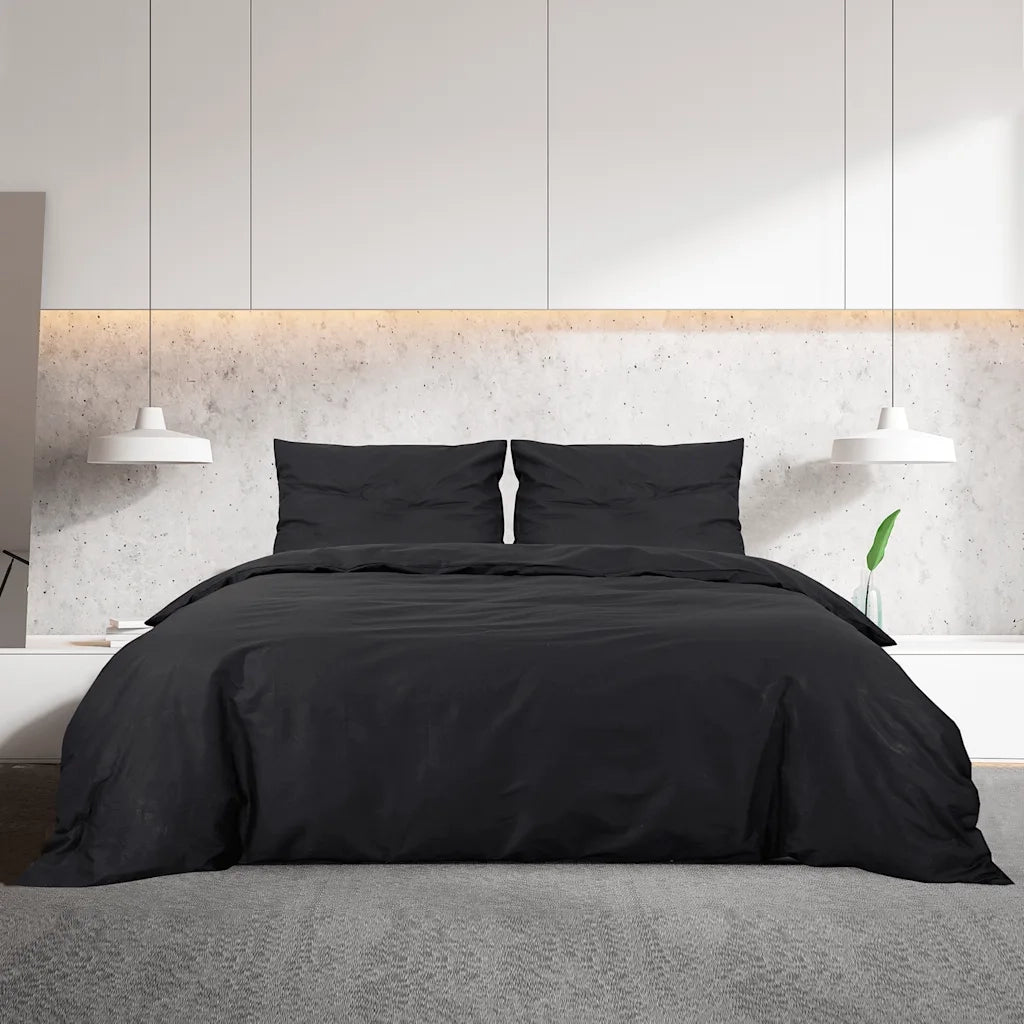 Set Copripiumino Nero 200x200 cm in Cotone CFW2189419