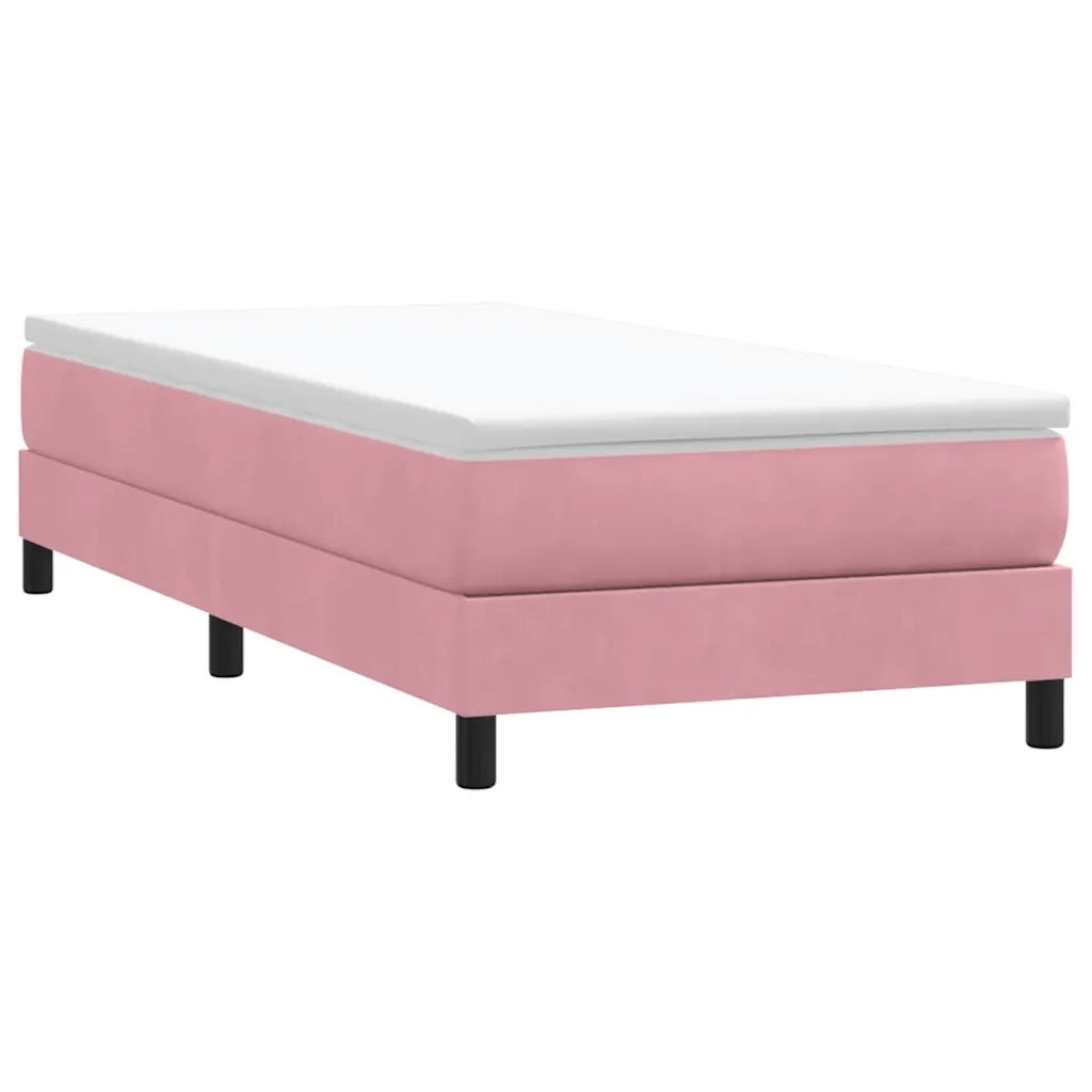 Giroletto a Molle con Materasso Rosa 80x220 cm Velluto 3315950