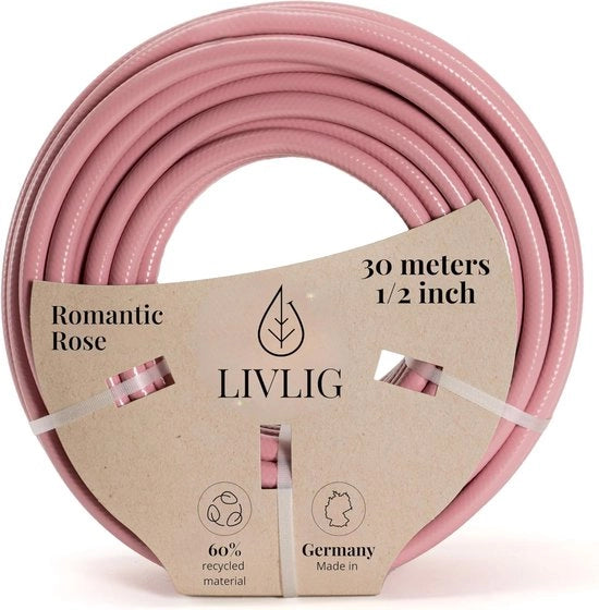 Serpentino per giardino 30 metri - duraturo e flessibile - rosa - PVC riciclato