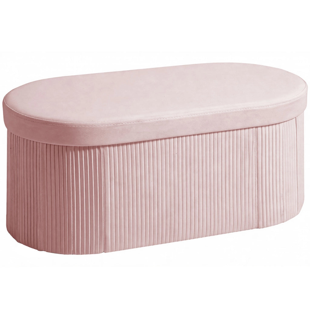 Pouf contenitore pieghevole 72L ¨C Xylo ¨C velluto rosa 76x38x35cm