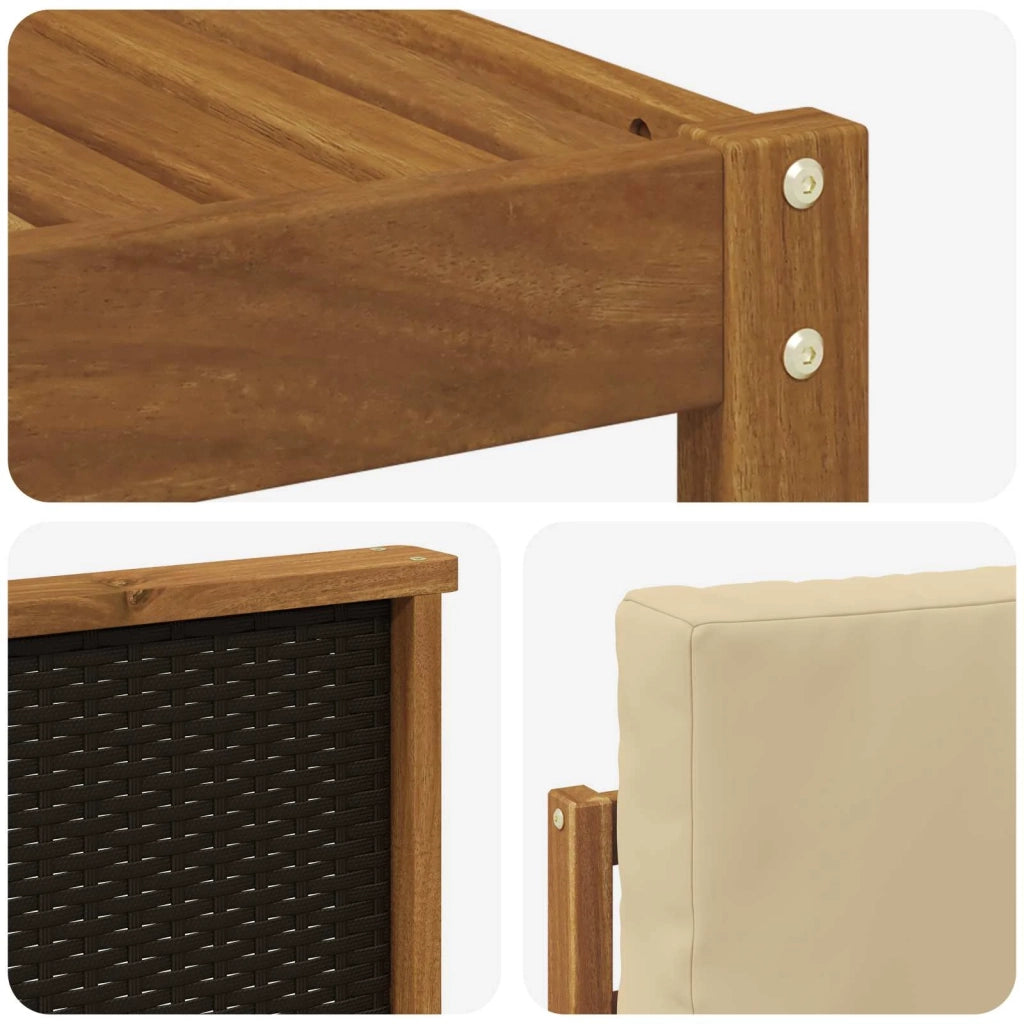 Set di divani da esterno 7 pz Naturale e Beige 3385364