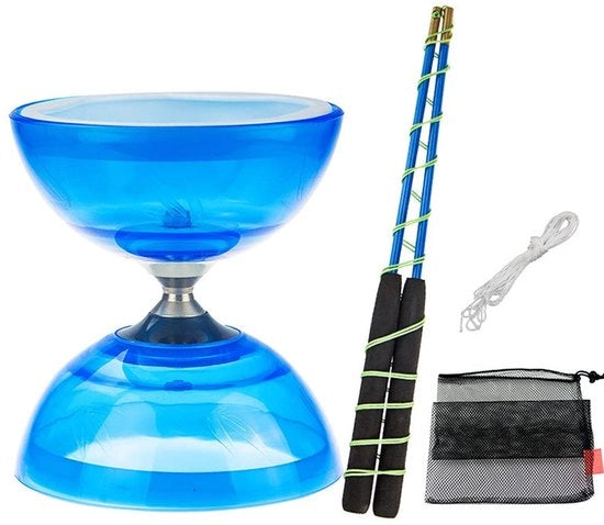 Set di Diabolo con Riserva 10m di Corda - Piscina Professionale - Kit di Manutenzione - Gomma Sottile - Facile da Usare - Disegno a Telaio di Bambù