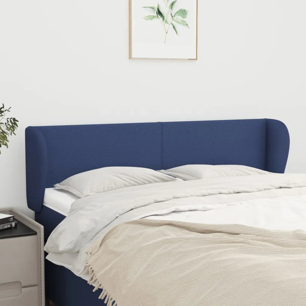 Testiera | Testata ad Orecchio Blu 147x23x78/88cm in Tessuto