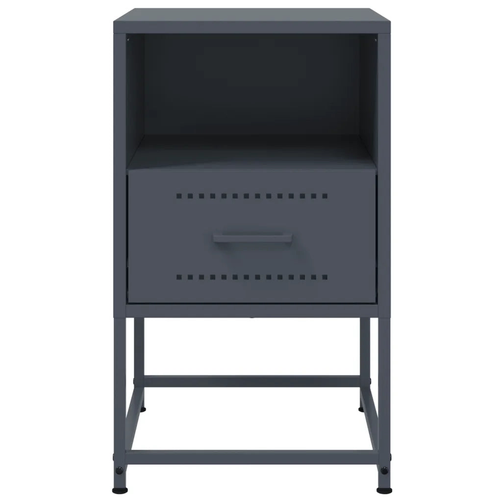 Comodino Antracite 36x39x60,5 cm in Acciaio 846558