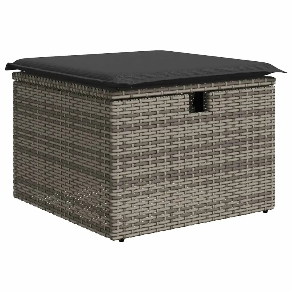 Set Divano da Giardino 9 pz con Cuscini Grigio in Polyrattan 3325746
