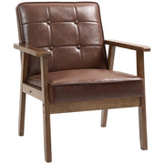 Poltrona ¨C Minimal ¨C Cuoio Sintetico Marrone 64x73x81