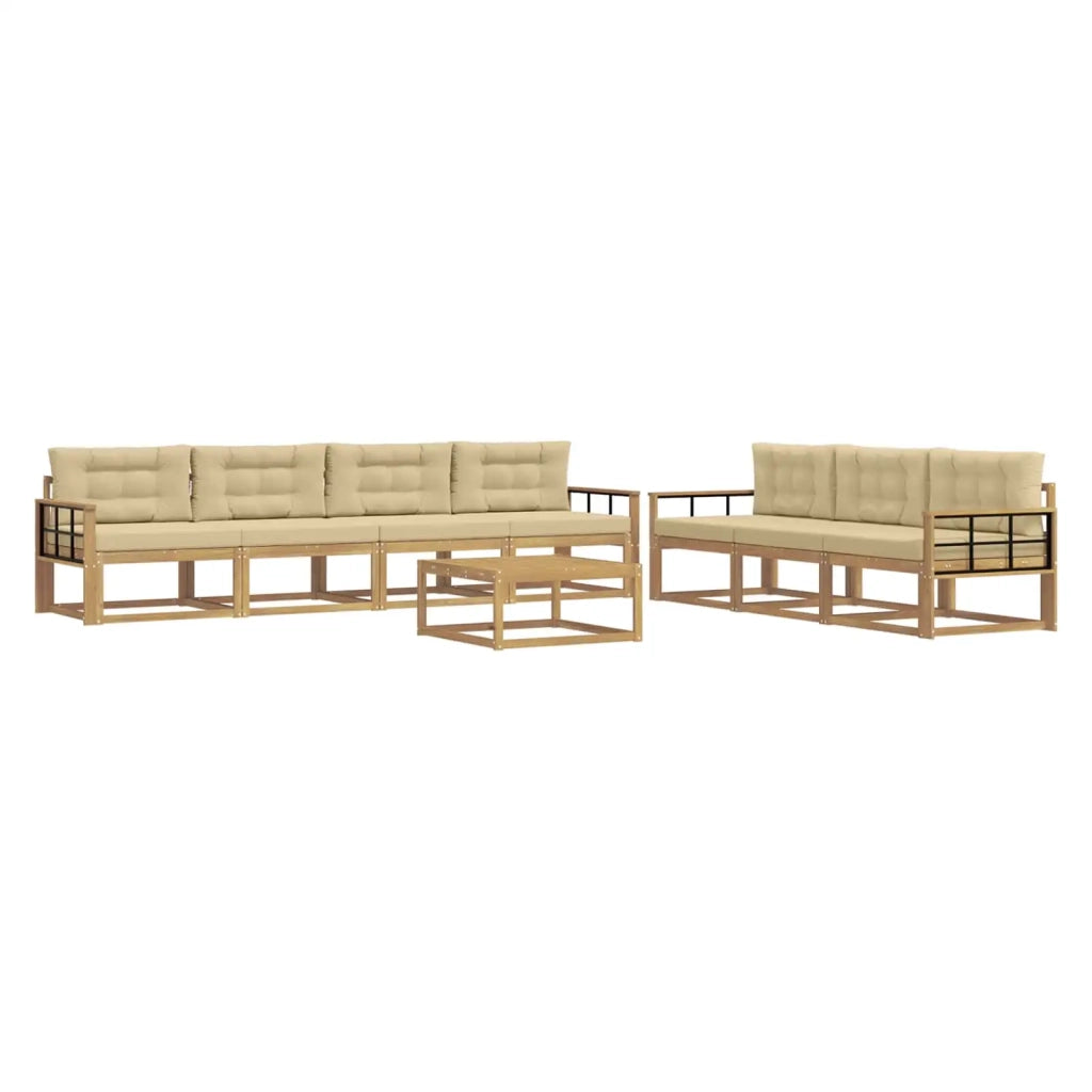 Set di divani da esterno 7 pz Bianco e Beige 3386177