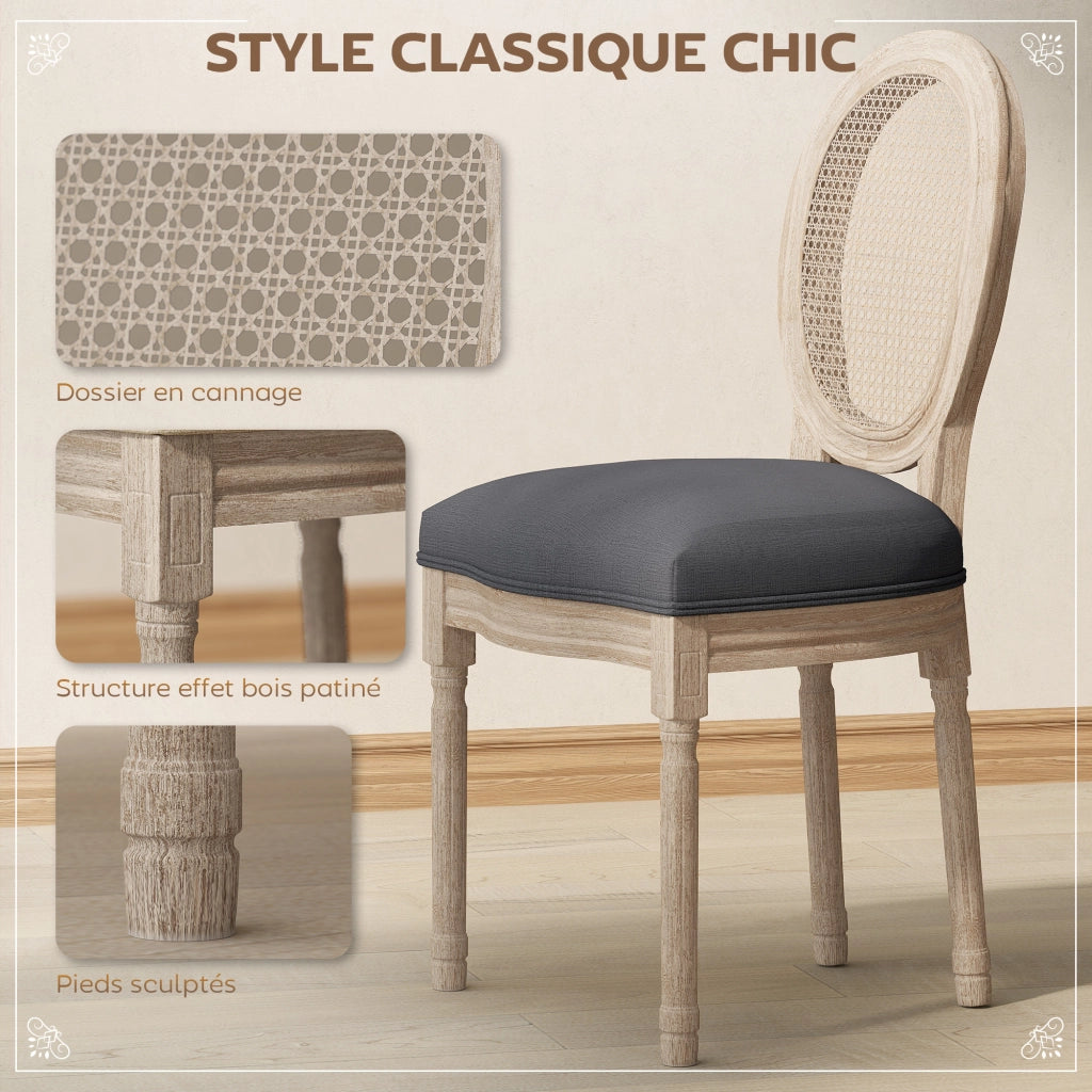 Sedia da Pranzo in Legno Massello ¨C zephmum ¨C Stile Retr¨°, Patinato