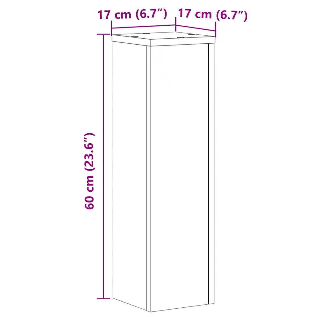 Supporti per piante | Sostegno per piante 2 pz Grigio 17x17x60 cm Legno Multistrato