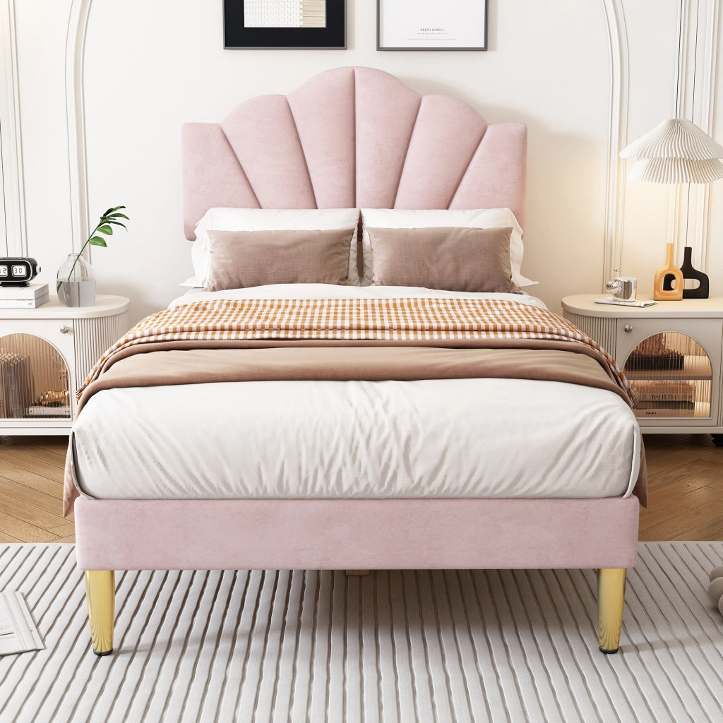 letto imbottito velluto rosa 90 x 200 cm