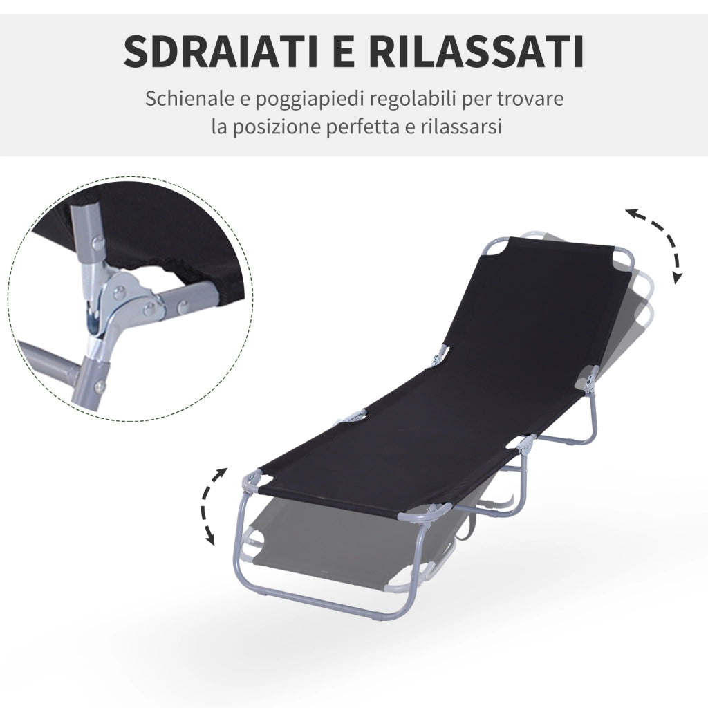 Sdraio Pieghevole da Giardino ¨C Xylo ¨C Metallo e Tessuto Oxford Traspirante