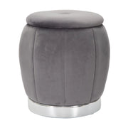 Puff/contenitore Paris Grigio/silver cm ø 43x43