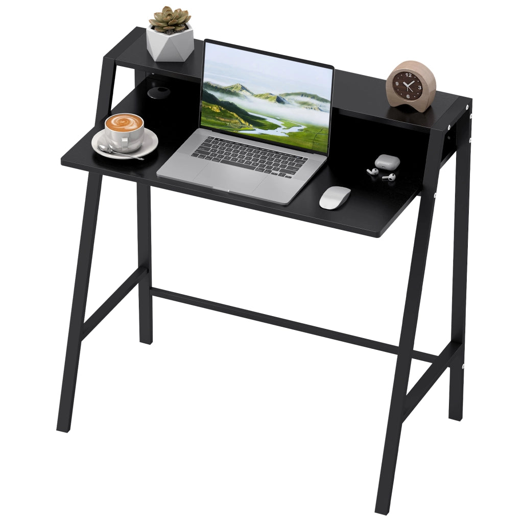 Scrivania per Computer con Cassetti e Gestione Cavi ¨C Minimal ¨C 84x45x85 cm, Nero