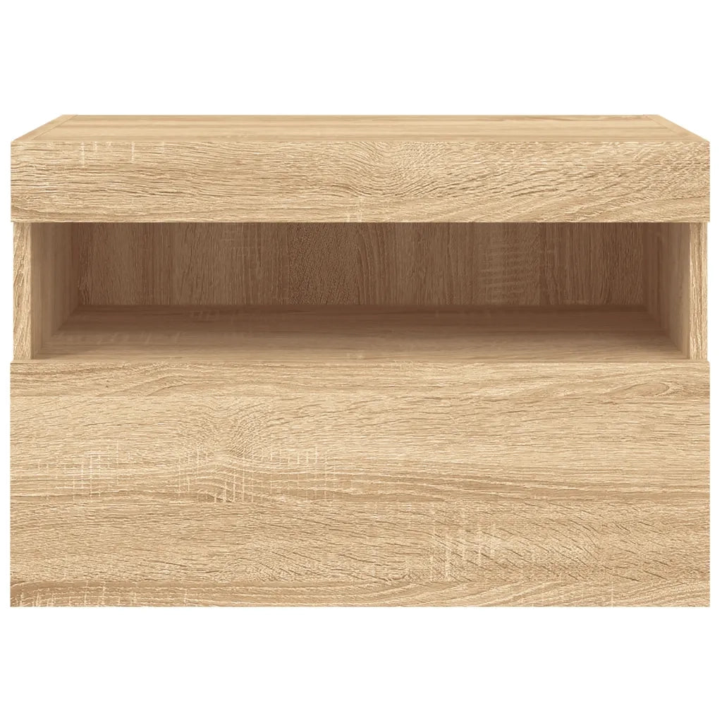 Mobile TV a Parete con Luci LED Rovere Sonoma 60x30x40 cm 837187