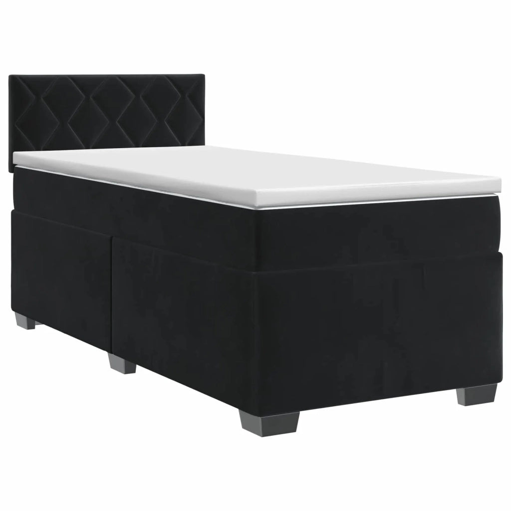 Letto box spring con materasso Nero 90 x 200 cm Velluto 3450646