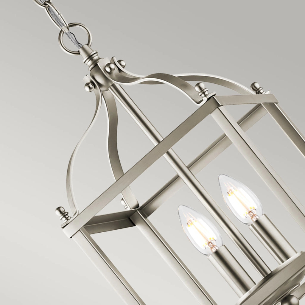 Lampada a sospensione Kichler Larkin nichel spazzolato 2xE14