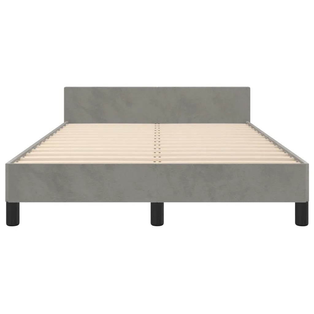 Letto matrimoniale | Letto per adulti | Giroletto senza Materasso Grigio Chiaro 120x190 cm Velluto