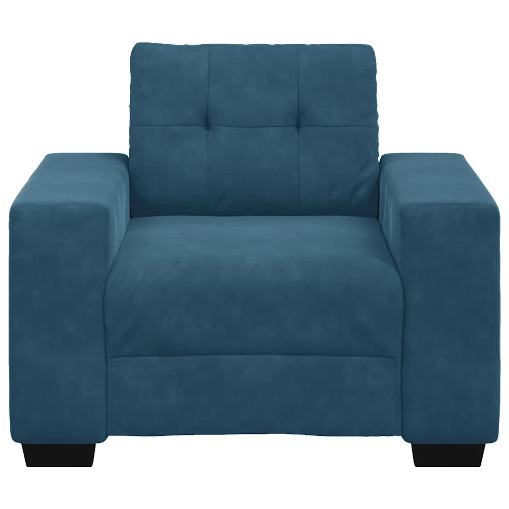 Divano Sedia Blu 100x78x80 cm Velluto 4105107