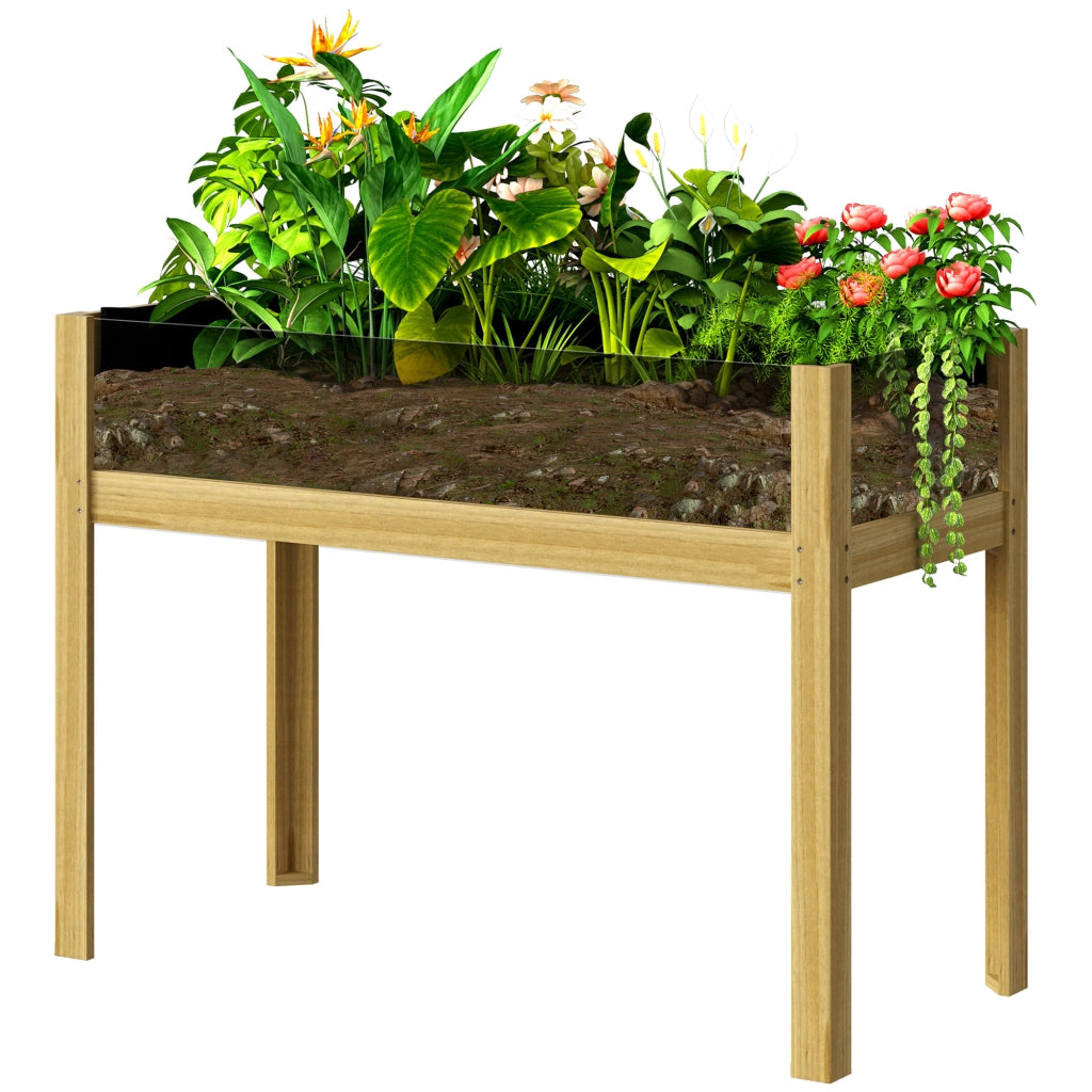 Fioriera Rialzata in Legno di Abete con Fori Drenaggio ¨C Zephmum ¨C 110x50x80 cm