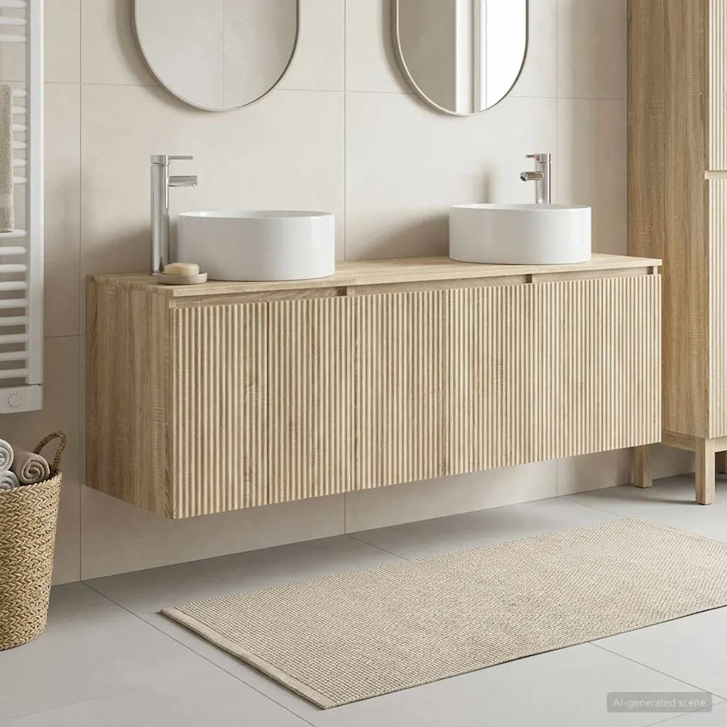 Set di Armadi da Bagno 3 pz Rovere Sonoma 49,5 x 44,5 x 65,5 cm 3405729