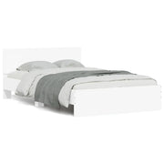 Giroletto con Testiera e LED-Struttura Letto con testiera Bianco 120x190 cm