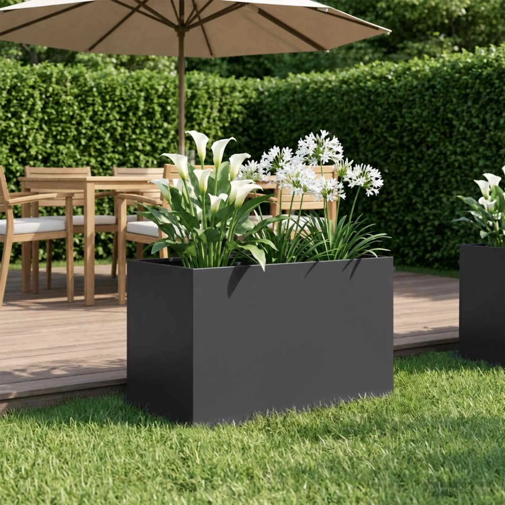 Vaso da giardino Nero 50 x 40 x 40 cm Acciaio laminato a freddo 8005638