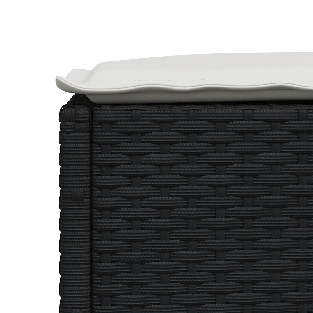 Set Divani da Giardino 5 pz | Set Salotto da Giardino con Cuscini in Polyrattan Nero